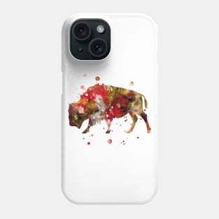 Bison Watercolor Painting Phone Case