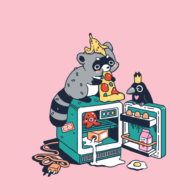 Raccoon and leftovers by Freeminds