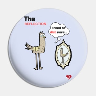 Reflection Chicken Pin