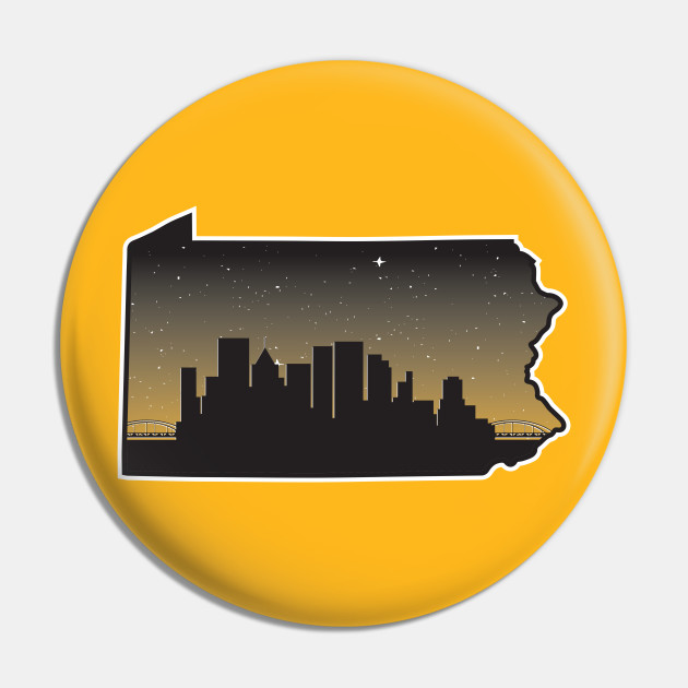 stayfrostybro Pittsburgh Steelers City Skyline State Outline Pin