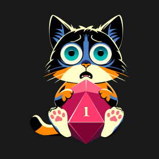 Critical Fail Cat D20 Dice T-Shirt