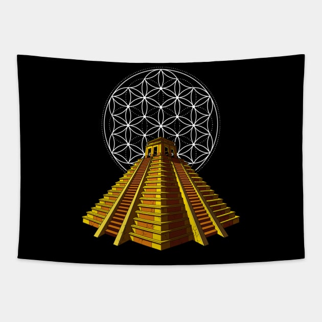 Aztec Pyramids Tapestry by underheaven