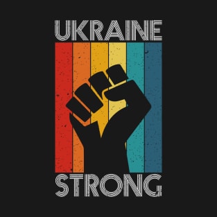 Ukraine Strong Retro Vintage Flag T-Shirt