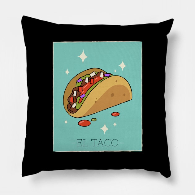 Taco Mexican Food Pillow by RZG