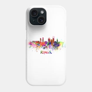 Riyadh skyline in watercolor Phone Case