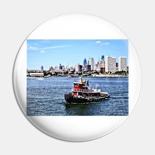 Philadelphia PA - Tugboat by Philadelphia Skyline Pin