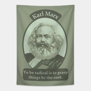 Karl Marx Portrait and Quote Tapestry