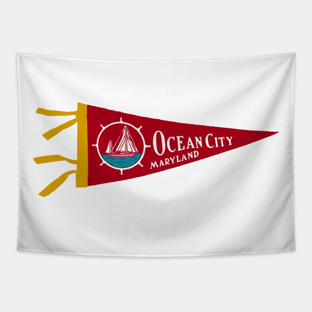 Ocean City Pennant Tapestry by ZSONN