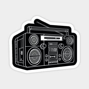 Boombox (White Lines) Analog / Music Magnet