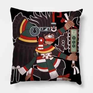 Itzcacalotl - Obsidian Crow Glyph Pillow