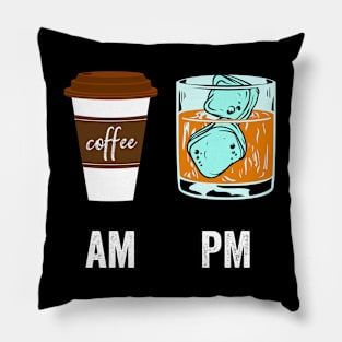 AM Coffee PM Whisky Pillow