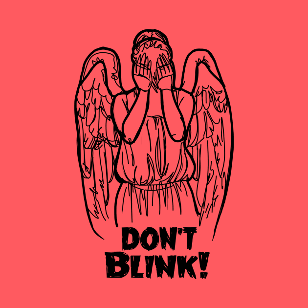 Don't Blink Winking Angel Bad Line Art by CatsandBats