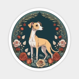 Italian Greyhound Floral Frame Magnet