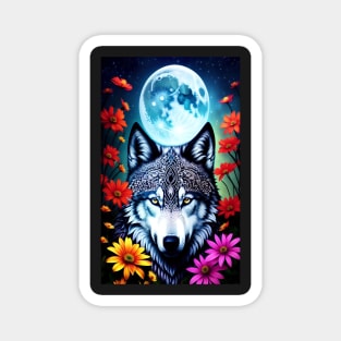 Tribal Wolf Magnet