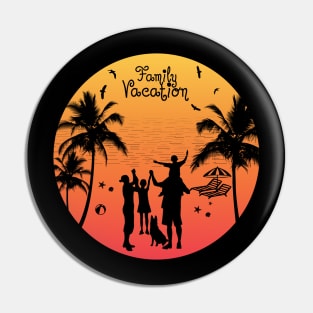 Summer Family Vacation Sunset Beach Pin