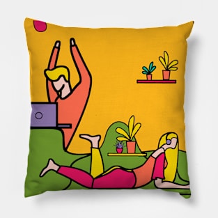 Computer nerds - colorful Pillow