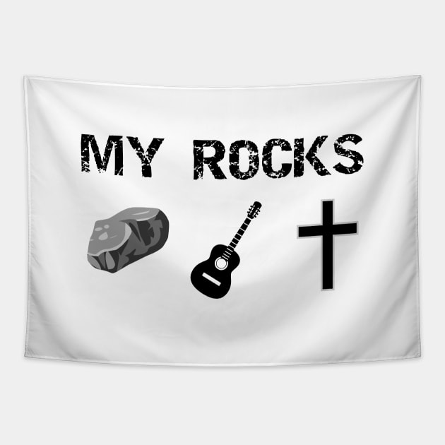 Christian Music Acoustic Guitar Rock Tapestry by thelamboy