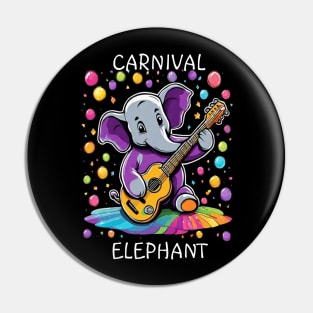 Birthday Elephant Playing Guitar Pin