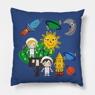 Kids space adventure Pillow