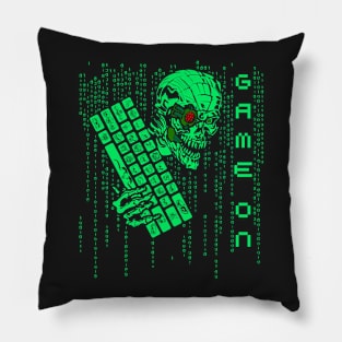 Game On Digital Monster Skull Pillow