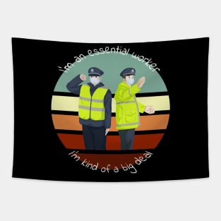 I am Essential Worker soldier and police Tapestry