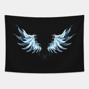 Blue Angel Wings ( White wings ) Tapestry