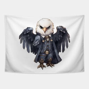 Cartoon Bald Eagle in Dracula Costume Tapestry