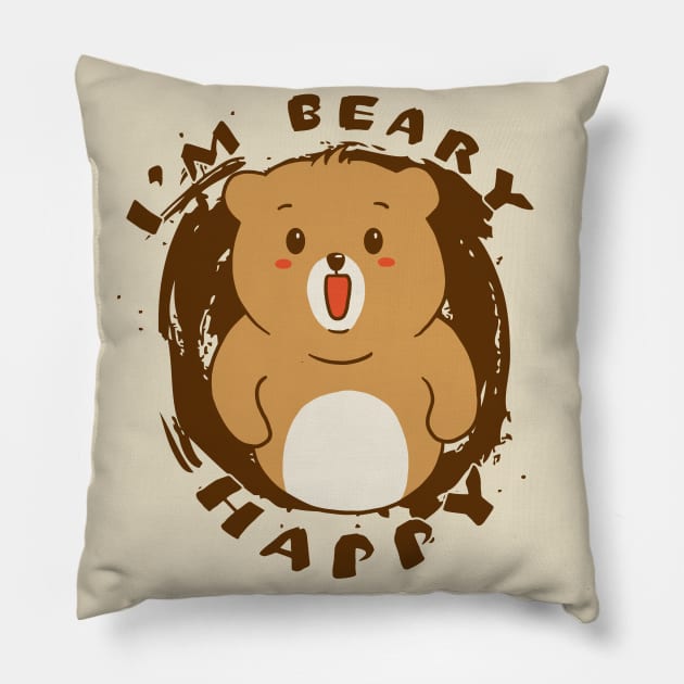 Beary Happy Pillow by DesignsbyReg