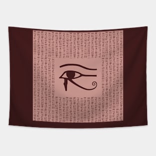 Oeil d'Horus, Egypte ancienne, hiéroglyphes, look vintage Tapestry