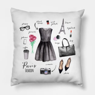 Paris style fashion illustrations Pillow