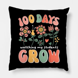 100 Day Watching My Students Grow 100 days of School Teacher Pillow