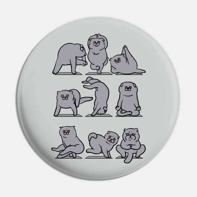 Scottish Fold Yoga Pin by huebucket