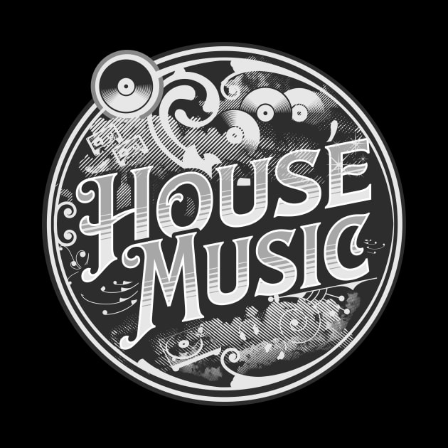 HOUSE MUSIC  - circa old school (grey) by DISCOTHREADZ 