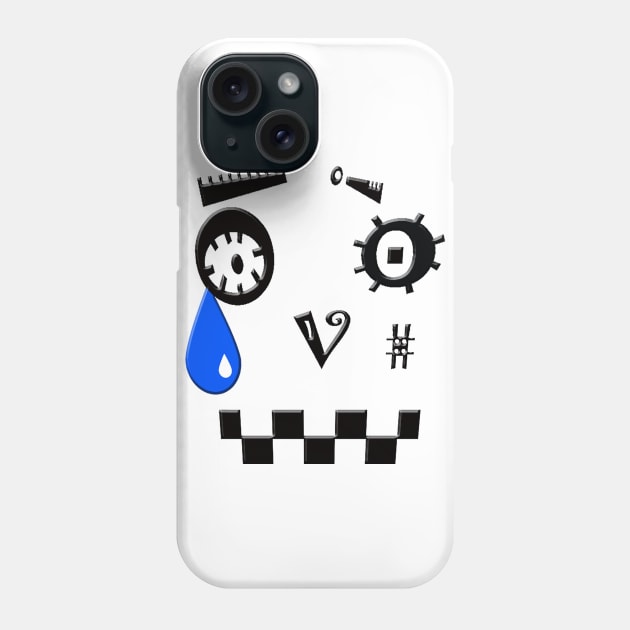 ASCII Robot is Crying a Blue Tear Phone Case by ibadishi