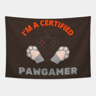 I'm A Certified PawGamer for Dog and Cat Lover Gamer Tapestry