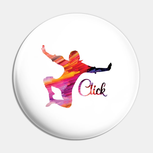 Heel click design colored Pin by cusptees