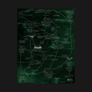 Horror Sub-Genre Flow Chart Green (portrait) T-Shirt