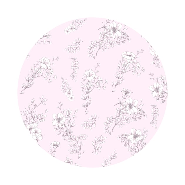 Flowers on pastel pink by joyandgrace