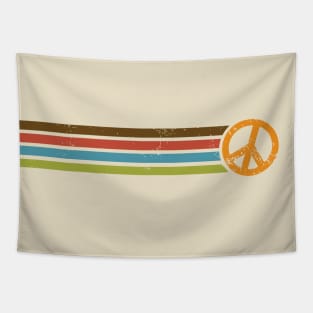 RETRO PEACE STRIPES - 70s Vintage Color Palette Tapestry