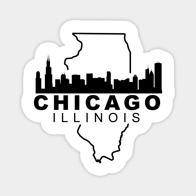 Chicago Illinois City Skyline Bold Magnet by KevinWillms1