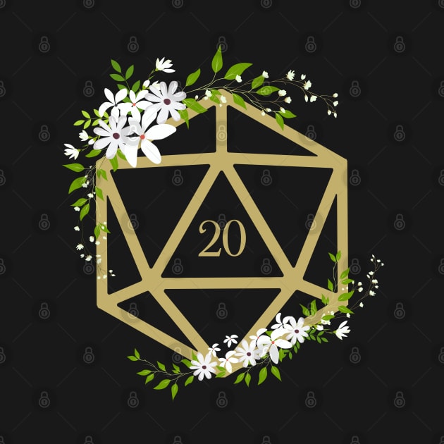 D20 Dice Flowers Tabletop RPG by dungeonarmory