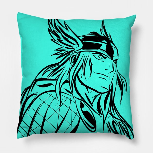 the unworthy thor in asgard Pillow by jorge_lebeau