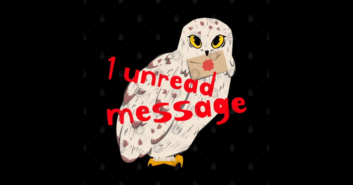 1 Unread Message Owl Message Owl Sticker Teepublic