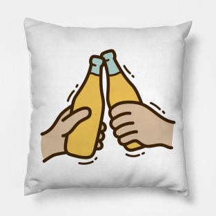 Beer Bottle Cheer Design Pillow