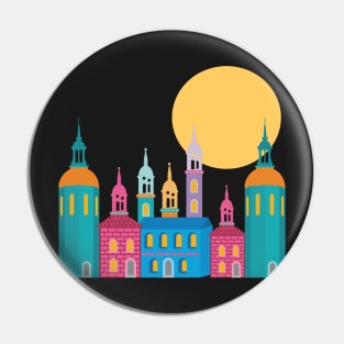 Fantastic City of Towers Under the Moon Pin