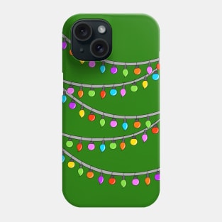 Colorful Rainbow Ornament String Lights Christmas Tree Design, made by EndlessEmporium Phone Case