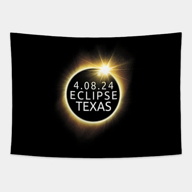 North America Total Solar Eclipse 2024 Texas Usa Astronomy Tapestry by SanJKaka