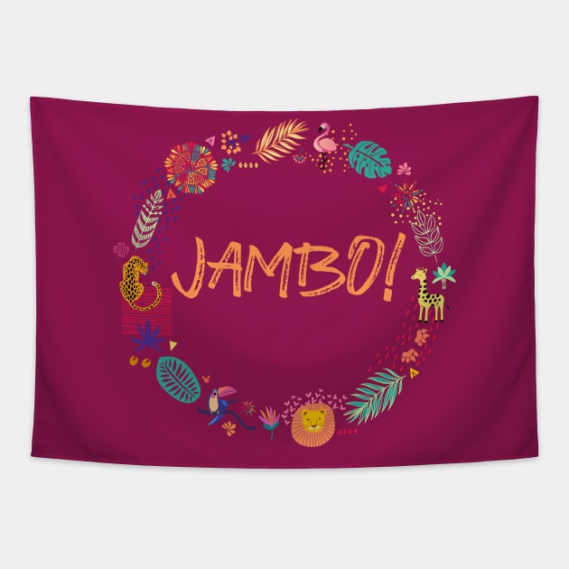 Jambo! (For dark fabrics) Tapestry by 5571 designs