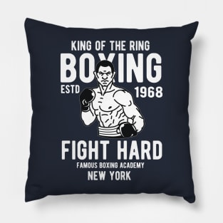 King of ring boxing estd 1968 fight hard famous boxing academy New York Pillow