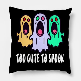 Halloween Screaming Ghost Too Cute To Spook Haunted Terror Emporium Apparel Pillow